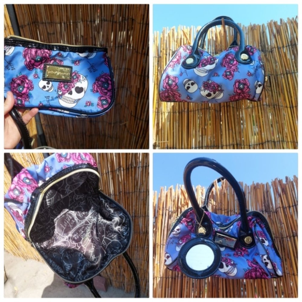 Betsey Johnson Purple Skull Mini Handbag